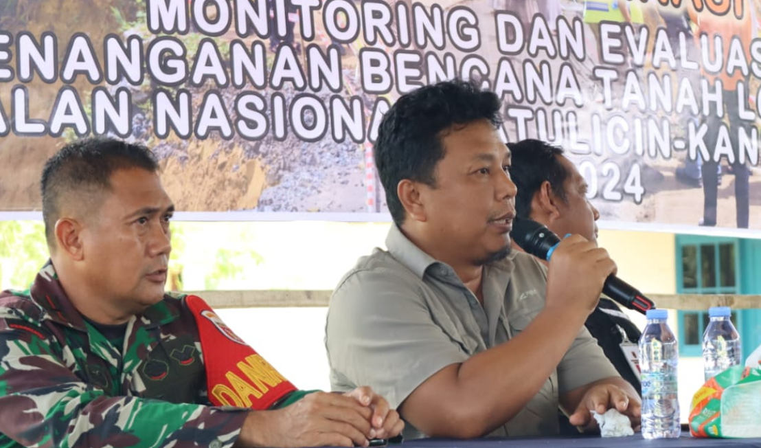 BPBD Tanbu dan Tim Monev Tinjau Lapangan, Penanganan Longsor Mantewe